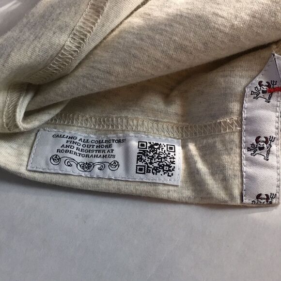 NWT Robert Graham Movember graphic short sleeve oatmeal tee t-shirt Sz Medium - Picture 15 of 16